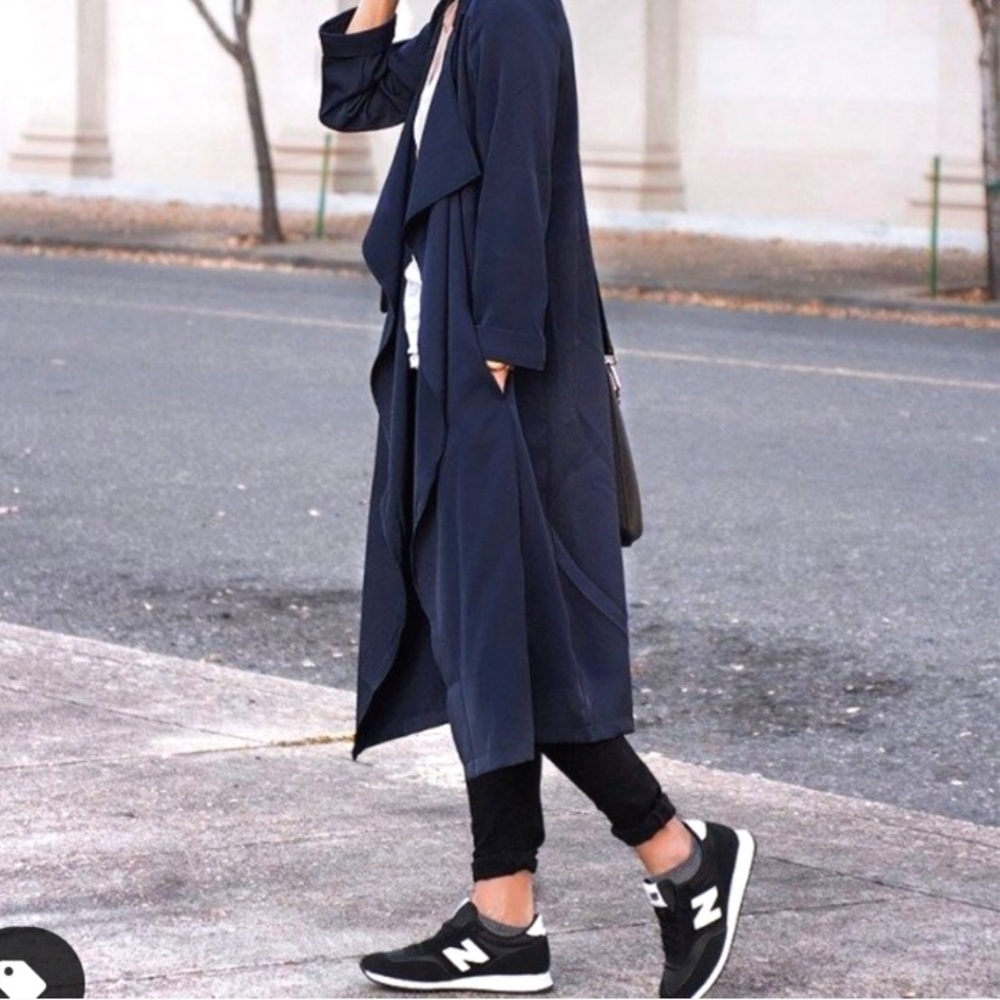 Retail Express Navy Soft Drape Trench (XS - NWOT)